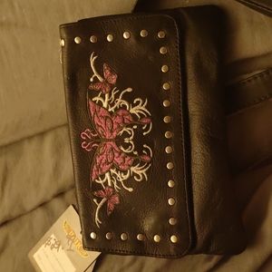 Black leather crossbody